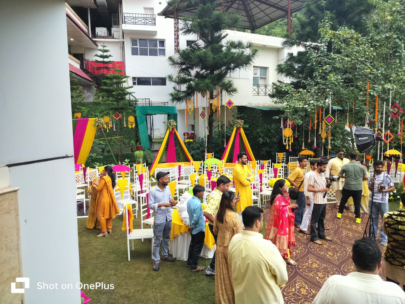 Guest seating and wedding decor